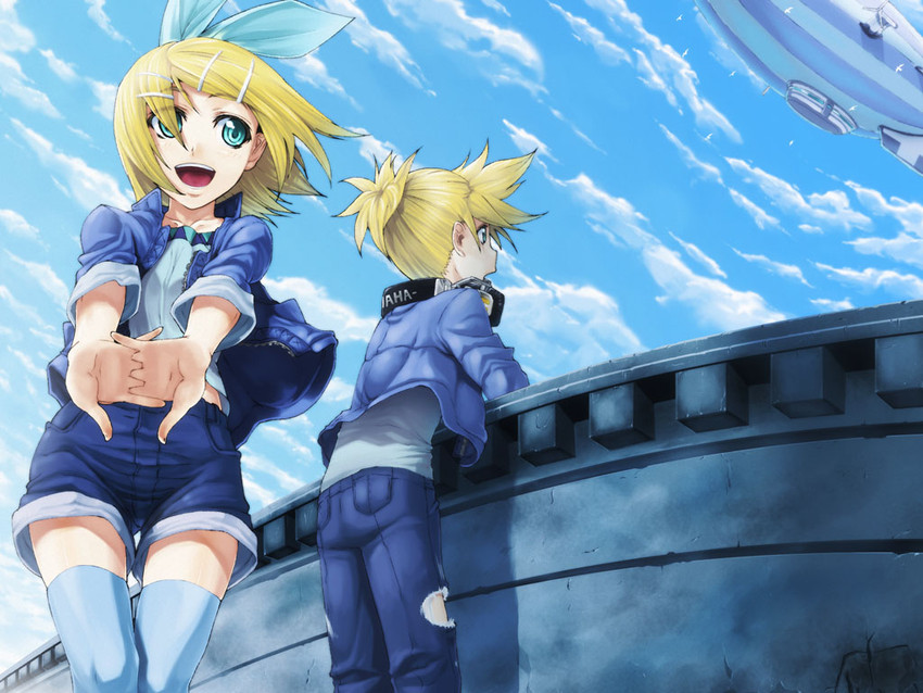 kagamine rin and kagamine len (vocaloid) drawn by ifuji_shinsen