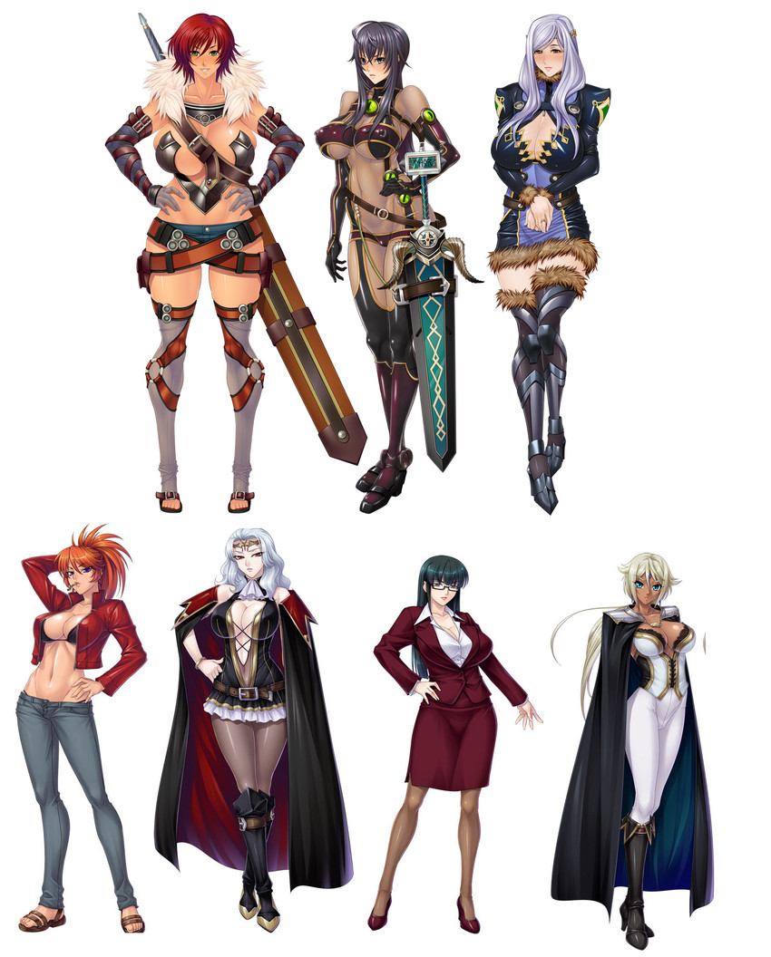 cara cromwell, marika krishna, kamimura azuma, uehara kitae, bellona seianus, and 2 more (cara the blood lord and 1 more) drawn by asagiri_(pixiv_#10372) and kagami_hirotaka