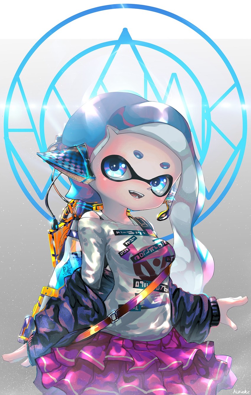 inkling player character and inkling girl (splatoon and 1 more) drawn by kashu_(hizake)