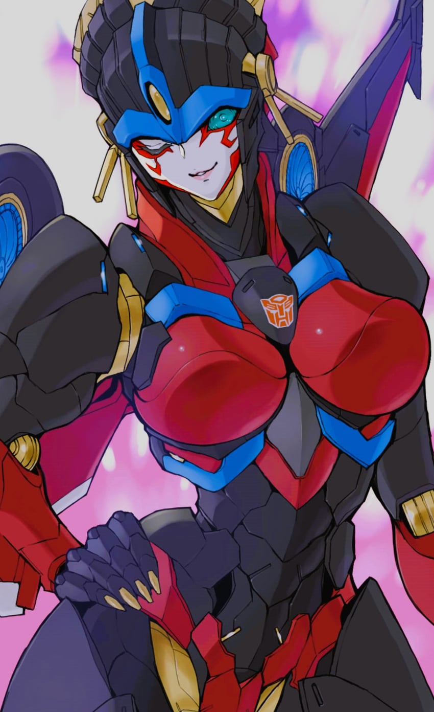 windblade and flame toys windblade (transformers and 1 more) drawn by kasaki_yoshihiko