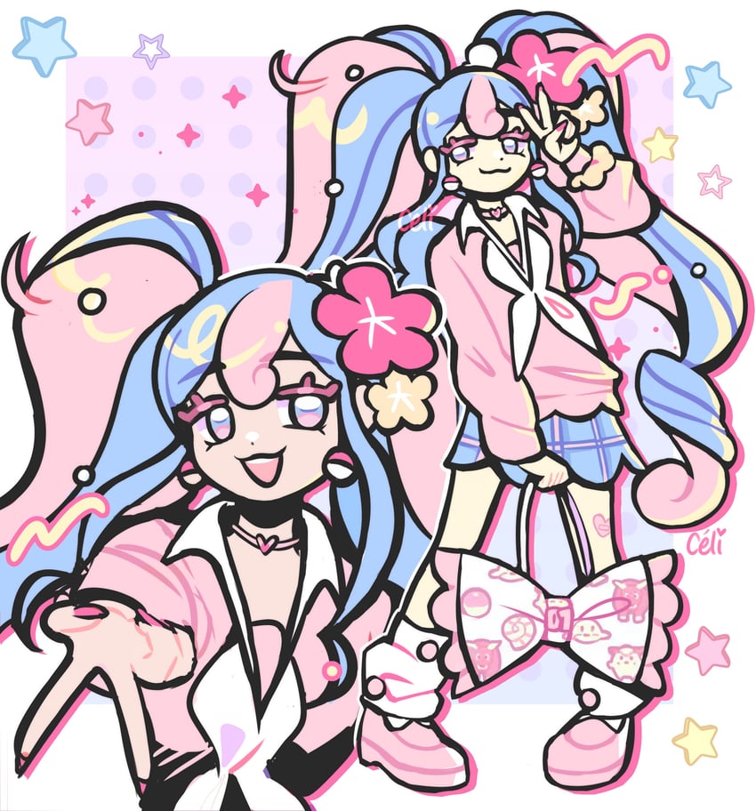 hatsune miku, fairy miku, clefairy sprite, and bull sprite (pokemon and 2 more) drawn by pianta_celi