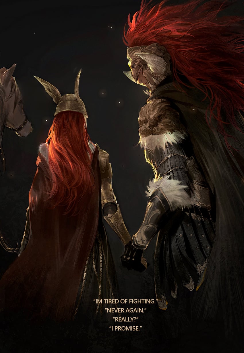 malenia blade of miquella and starscourge radahn (elden ring) drawn by shadderfans