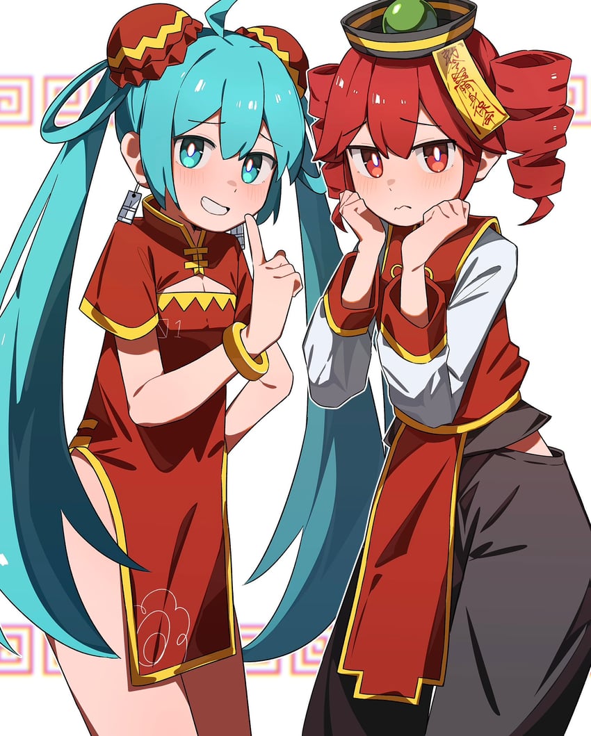 hatsune miku and kasane teto (vocaloid and 2 more) drawn by nameko_uu