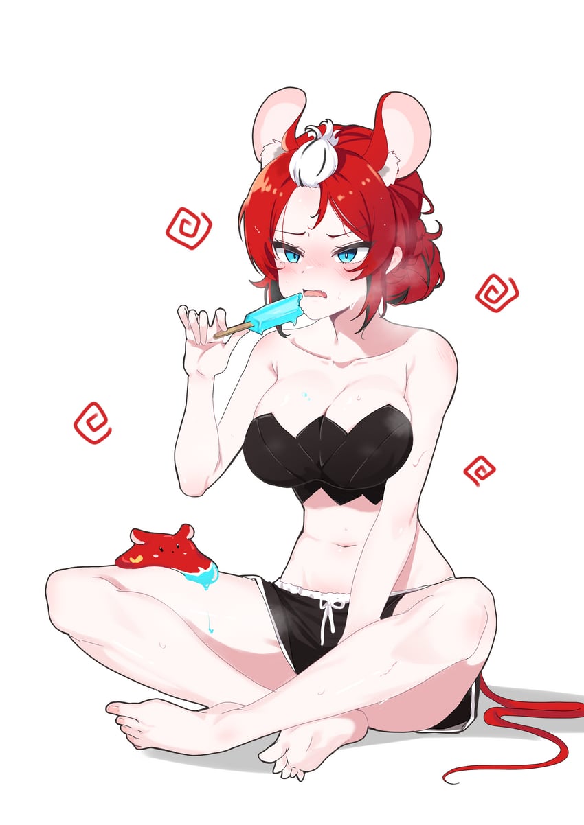 hakos baelz and mr. squeaks (hololive and 1 more) drawn by cafelittle