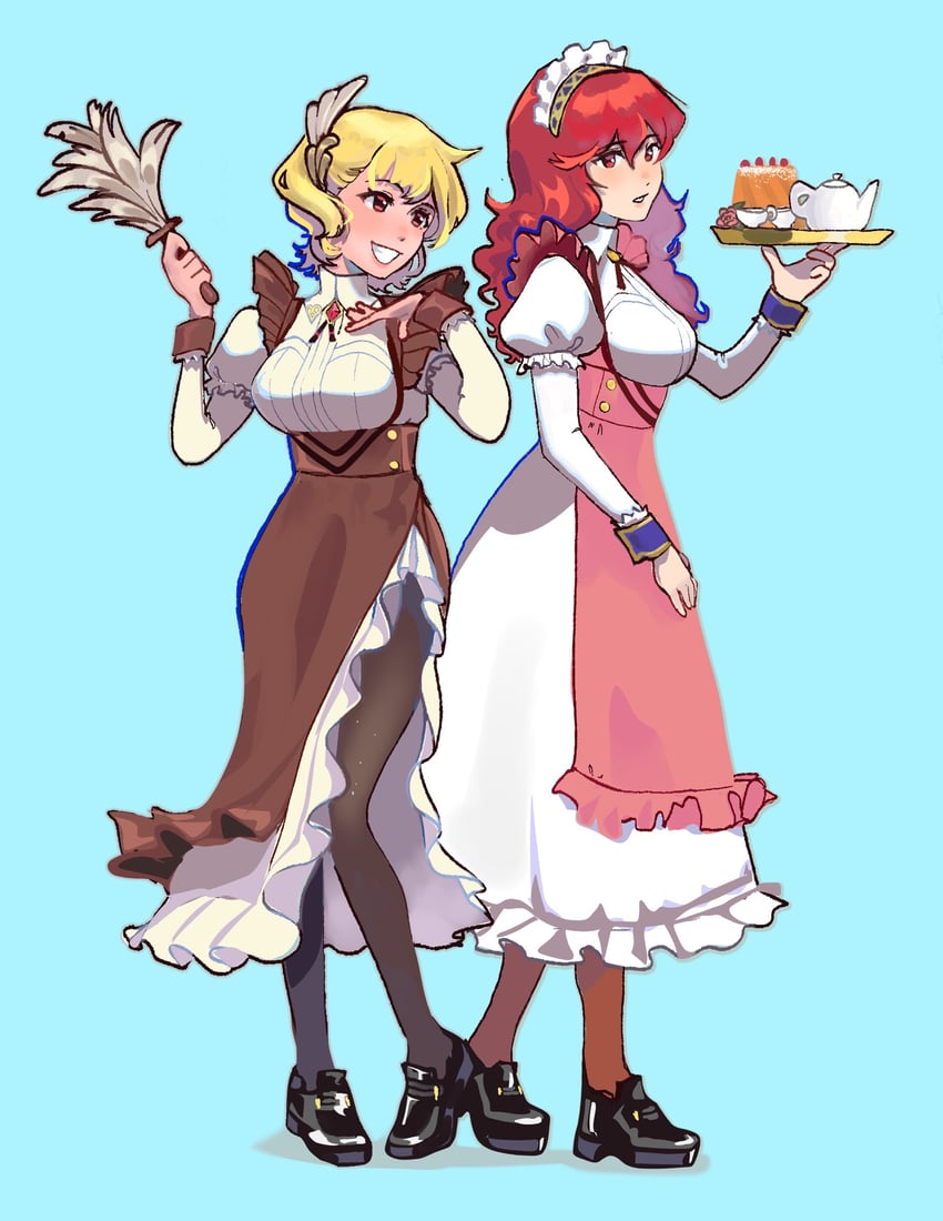 citrinne and lena (fire emblem and 2 more) drawn by linkaruu
