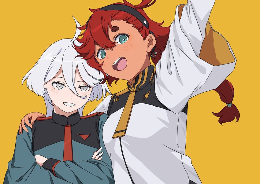 suletta mercury and miorine rembran (gundam and 1 more) drawn by takatisakana