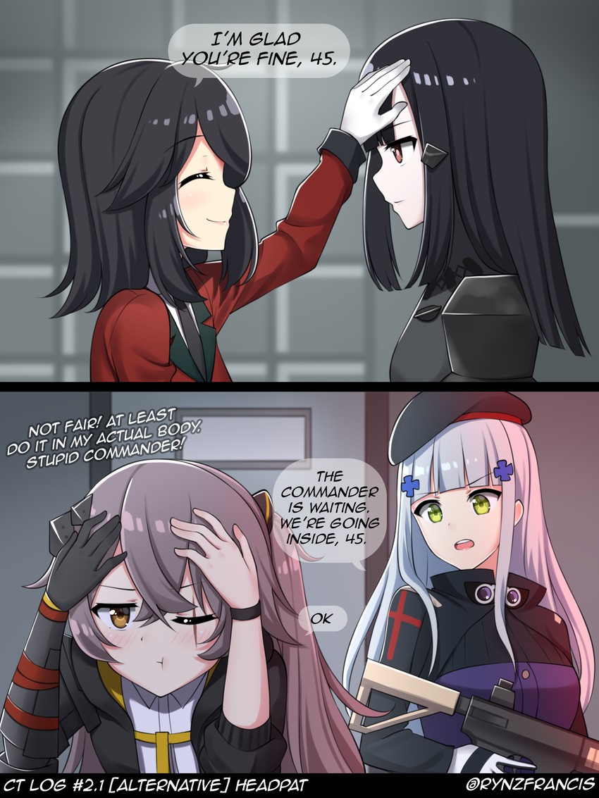 hk416, ump45, female commander, and nyto (girls' frontline) drawn by rynzfrancis