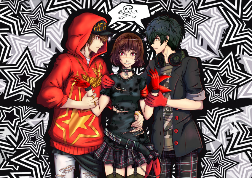 amamiya ren, niijima makoto, and akechi gorou (persona and 3 more) drawn by cleopatrawolf