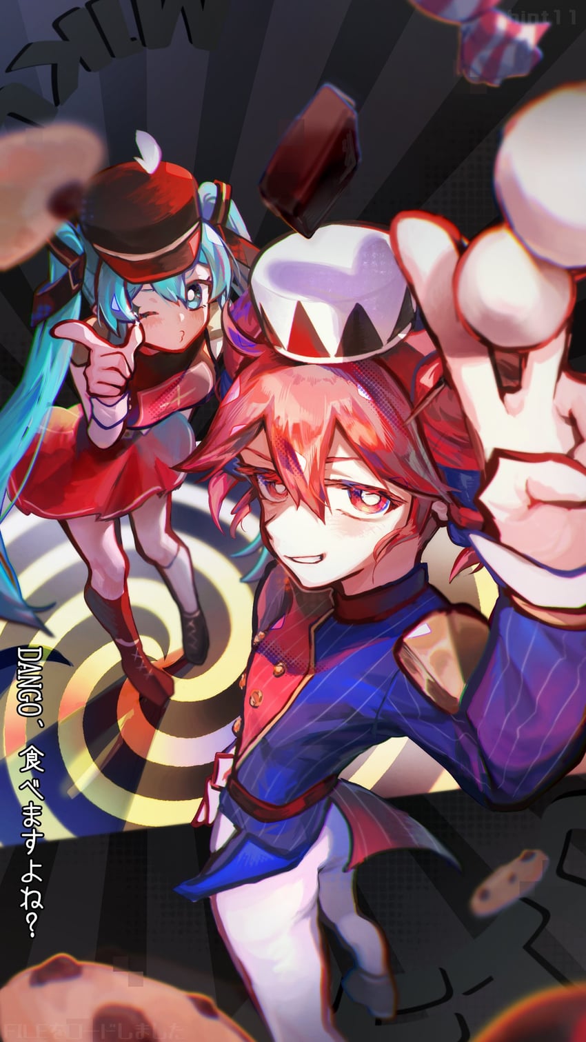hatsune miku and kasane teto (vocaloid and 2 more) drawn by 3_ohuwahuwa