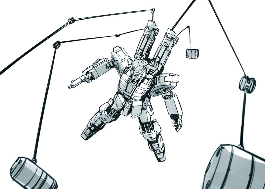 nu gundam mp type (gundam and 2 more) drawn by kato_takuji