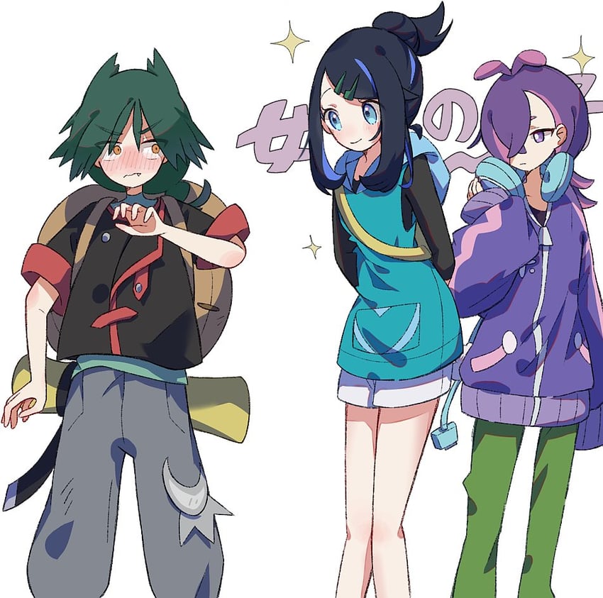 liko, dot, and ult (pokemon and 1 more) drawn by seiun_(hoshigumo_72)