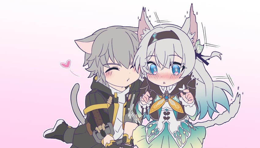 trailblazer, firefly, and caelus (honkai and 1 more) drawn by sera_phim47