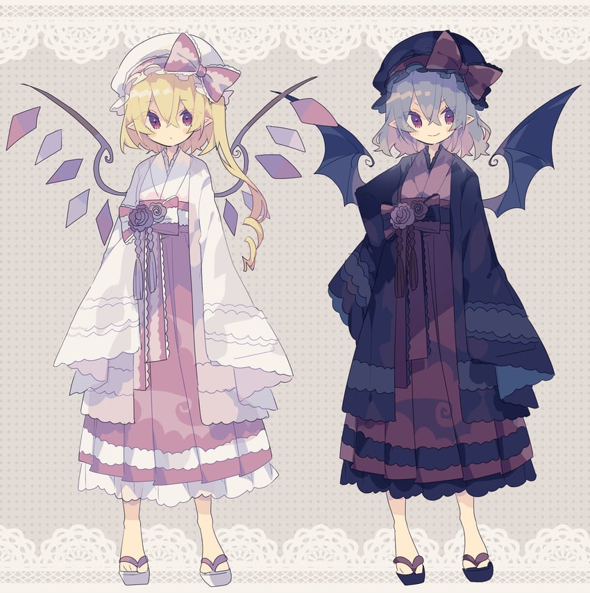 remilia scarlet and flandre scarlet (touhou) drawn by nikorashi-ka