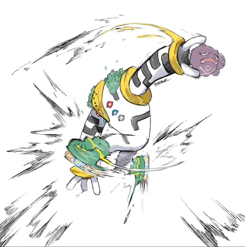 weezing and regigigas (pokemon and 3 more) drawn by yourfreakyneighbourh