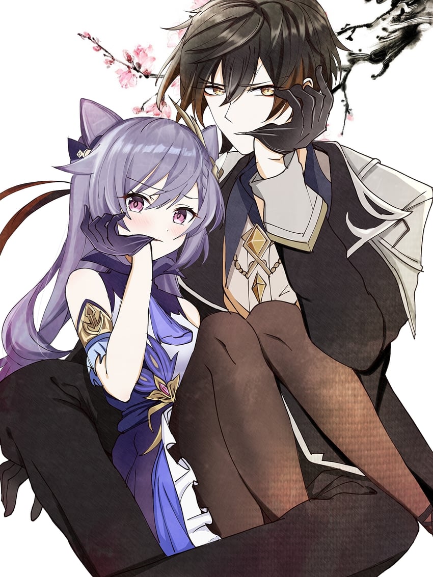 zhongli and keqing (genshin impact) drawn by saint_laurent_paris