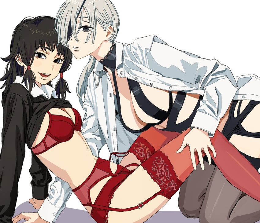 quanxi and mifune fumiko (chainsaw man) drawn by shiren_(ourboy83)