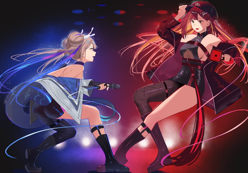 akane lize and airi kanna (stellive) drawn by talnory
