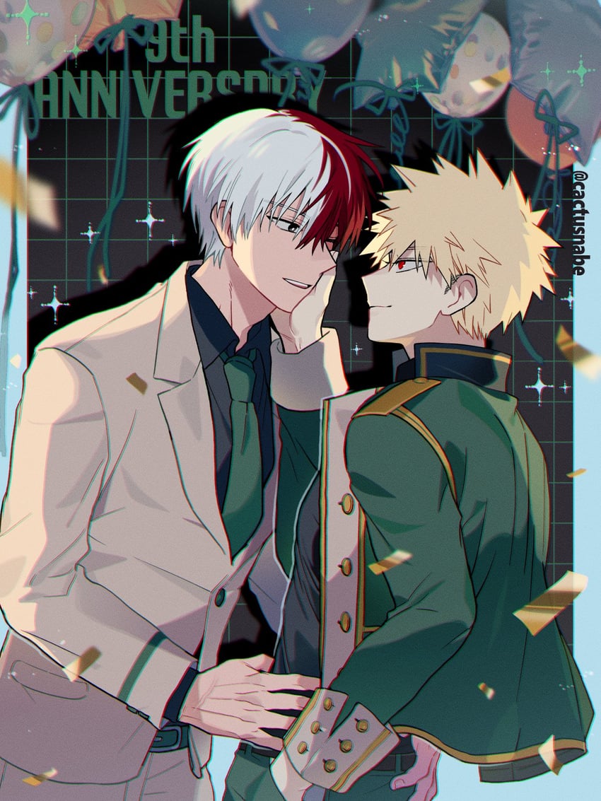 bakugou katsuki and todoroki shoto (boku no hero academia) drawn by cactusnabe