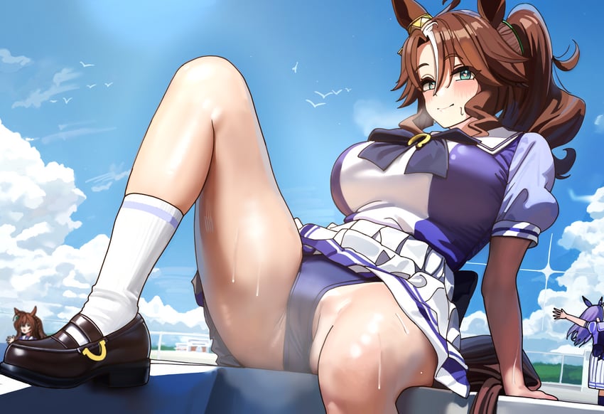 mejiro mcqueen, mejiro palmer, and mejiro bright (umamusume) drawn by asdkd123