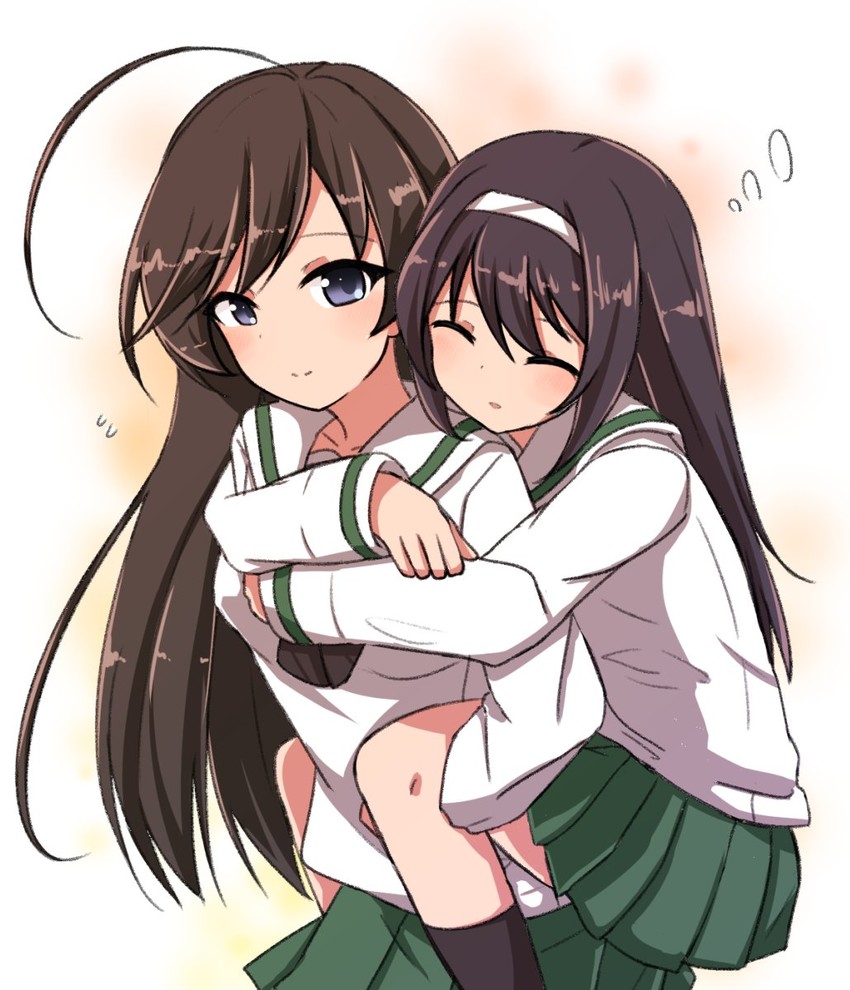reizei mako and isuzu hana (girls und panzer) drawn by chawan_(yultutari)