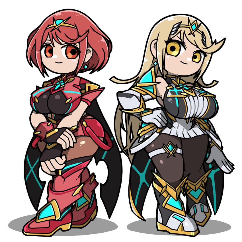 pyra and mythra (xenoblade chronicles and 2 more) drawn by name_omoitukan2