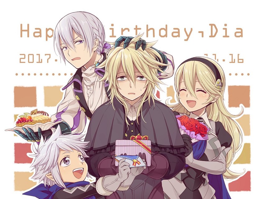 female corrin, jakob, male kana, and dwyer (fire emblem and 1 more) drawn by hiyori_(rindou66)