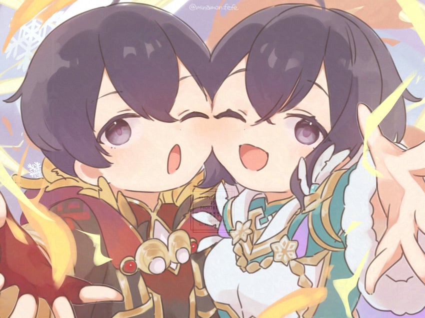 female morgan and male morgan (fire emblem and 2 more) drawn by sorane_amus