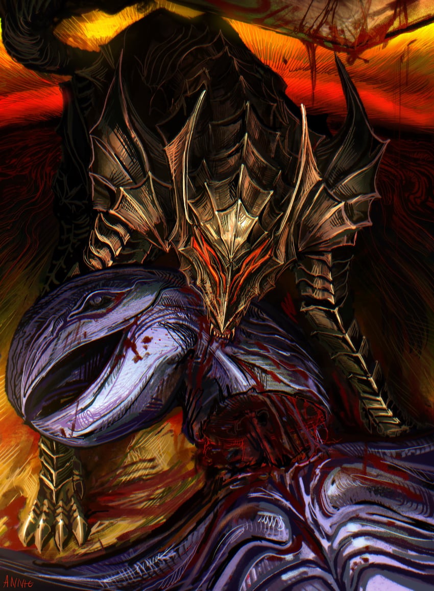guts, griffith, femto, and beast of darkness (berserk) drawn by anniechromes