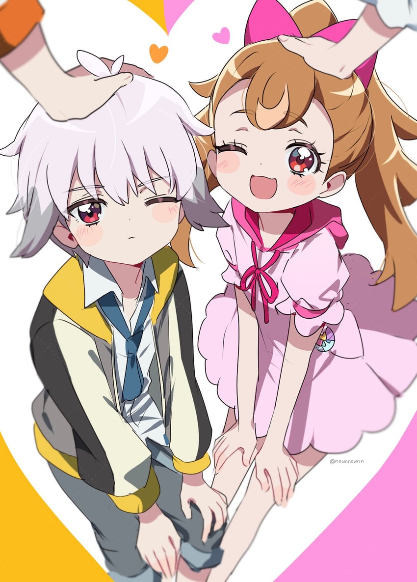 inukai komugi, inukai iroha, toyama satoru, and toyama daifuku (precure and 1 more) drawn by nownnownn