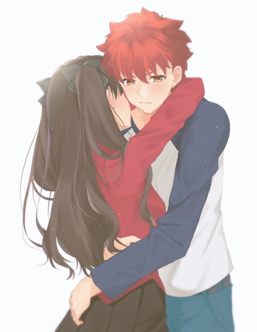 tohsaka rin and emiya shirou (fate and 1 more) drawn by toutou_(fufu0o)