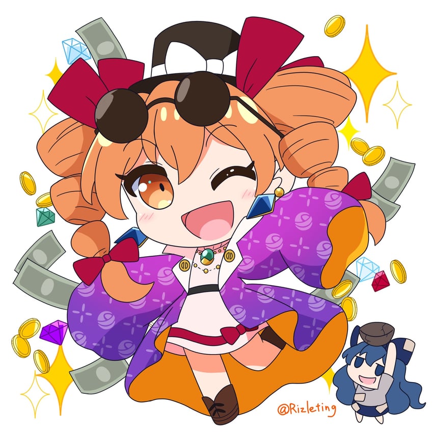 yorigami shion and yorigami jo'on (touhou) drawn by rizleting