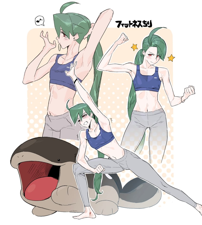 rika and clodsire (pokemon and 1 more) drawn by yamaguchi_takuni