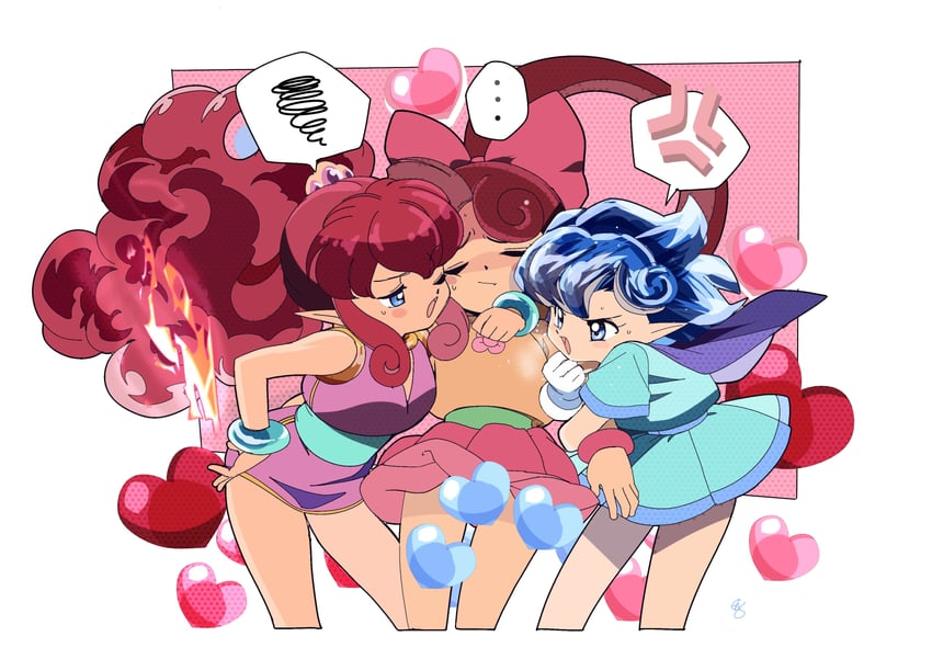 lip, flare, and sherbet (panel de pon) drawn by edoya_inuhachi