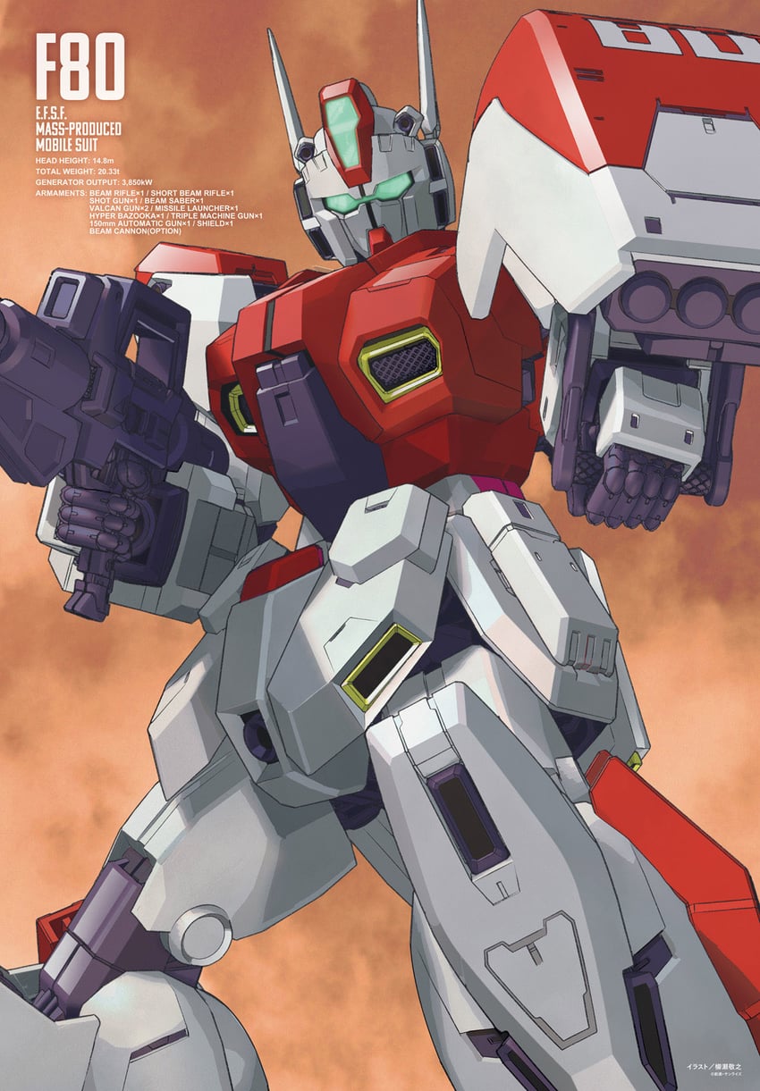 f80 gunraid (gundam and 2 more) drawn by yanase_takayuki