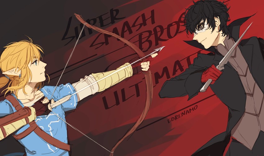 link, amamiya ren, and joker (persona and 4 more) drawn by eorinamo