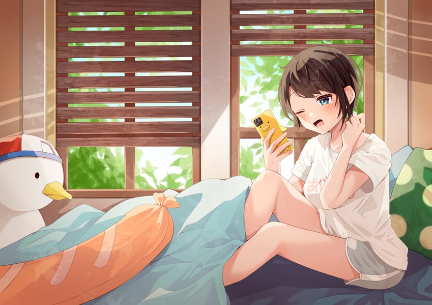 oozora subaru and subaru duck (hololive) drawn by yukijirushi_e