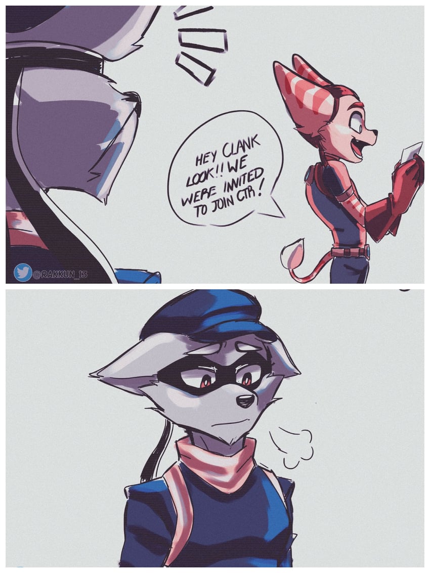 sly cooper and ratchet (sly cooper and 1 more) drawn by rakkun_13