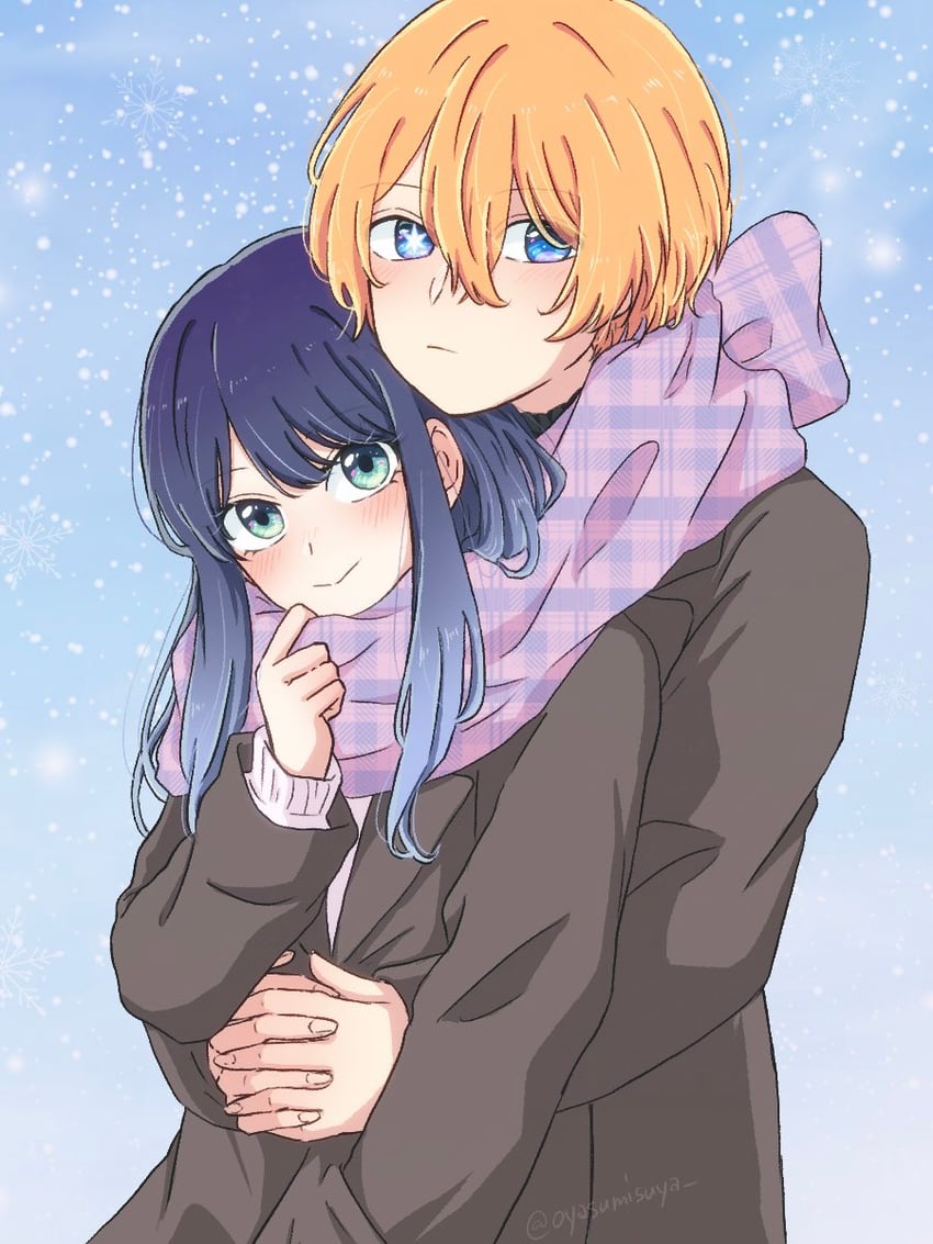 hoshino aquamarine and kurokawa akane (oshi no ko) drawn by oyasumisuya