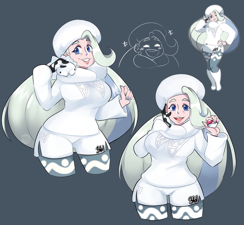 melony and snom (pokemon and 1 more) drawn by missandydandy