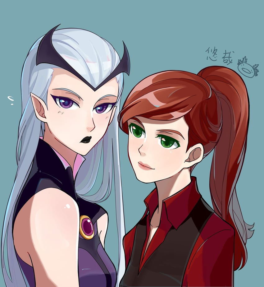 gwendolyn tennyson and charmcaster (ben 10 and 1 more) drawn by youzaiyouzai112