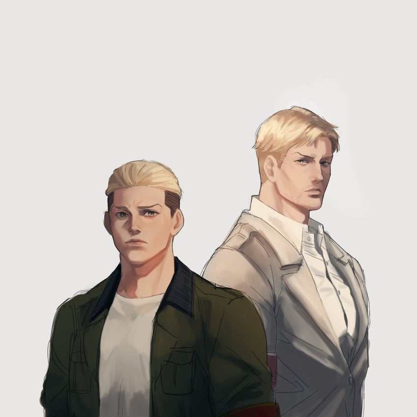 reiner braun and porco galliard (shingeki no kyojin) drawn by kogu_(nue_insideout)