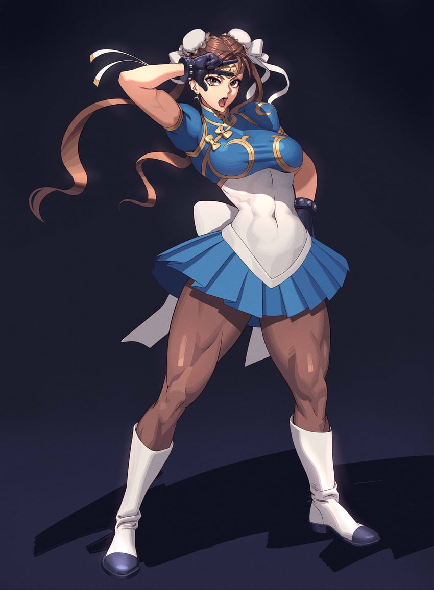 chun-li and sailor moon (street fighter and 1 more) drawn by ogami