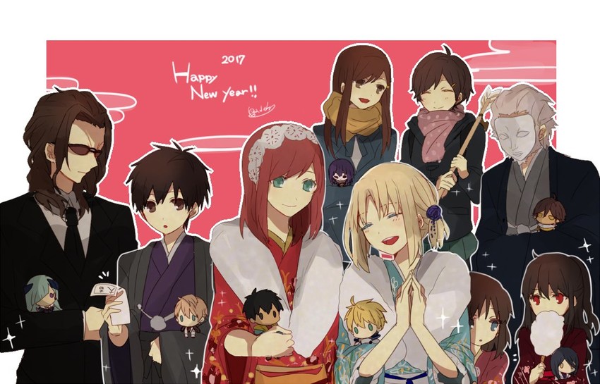 hassan of serenity, arthur pendragon, brynhild, ozymandias, arash, and 11 more (fate and 3 more) drawn by takimiho