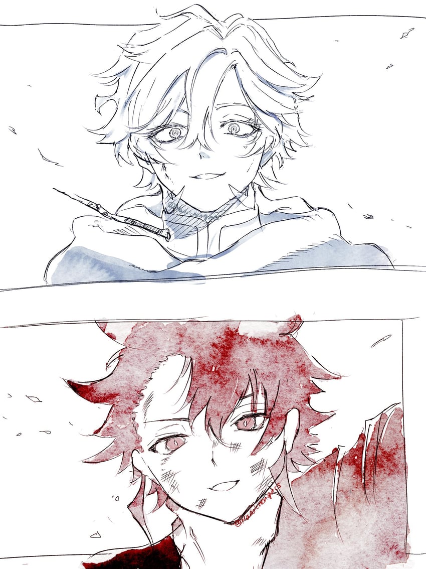 ichi and world-hater majik (madan no ichi) drawn by madolchenights
