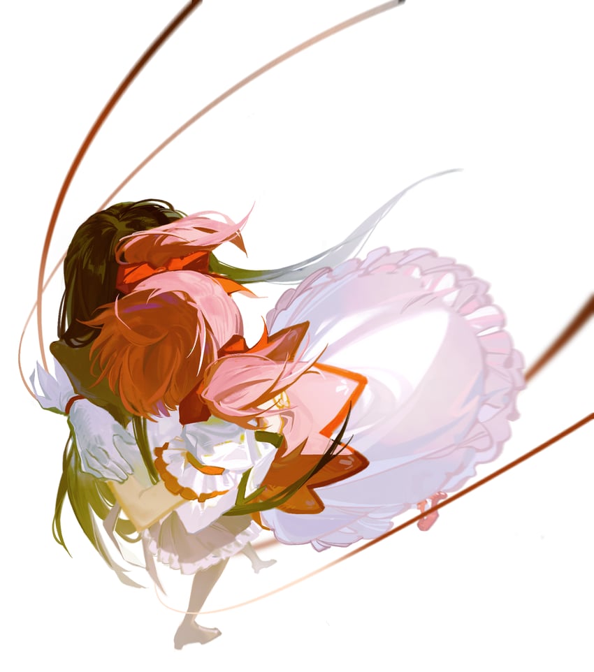akemi homura and kaname madoka (mahou shoujo madoka magica) drawn by zgxuke