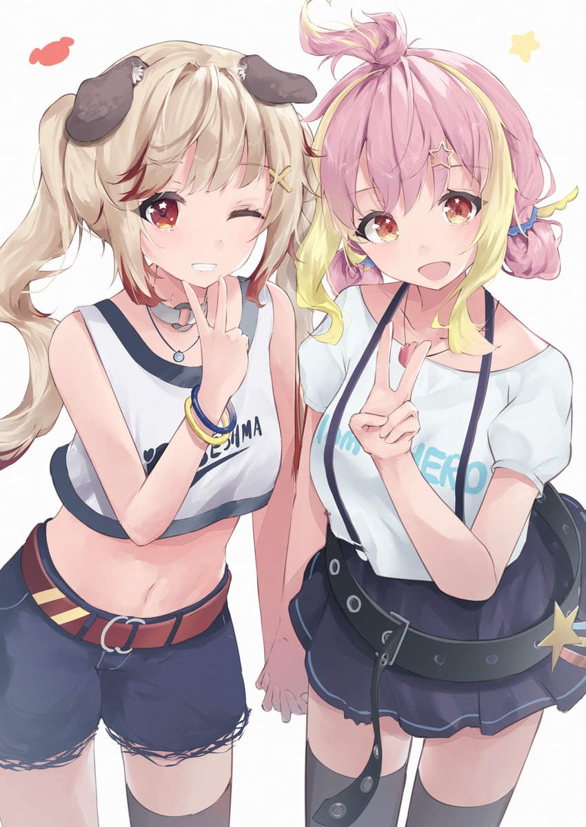 seshima rui and hira hikari (nanashi inc. and 1 more) drawn by sena_(sena_soar)