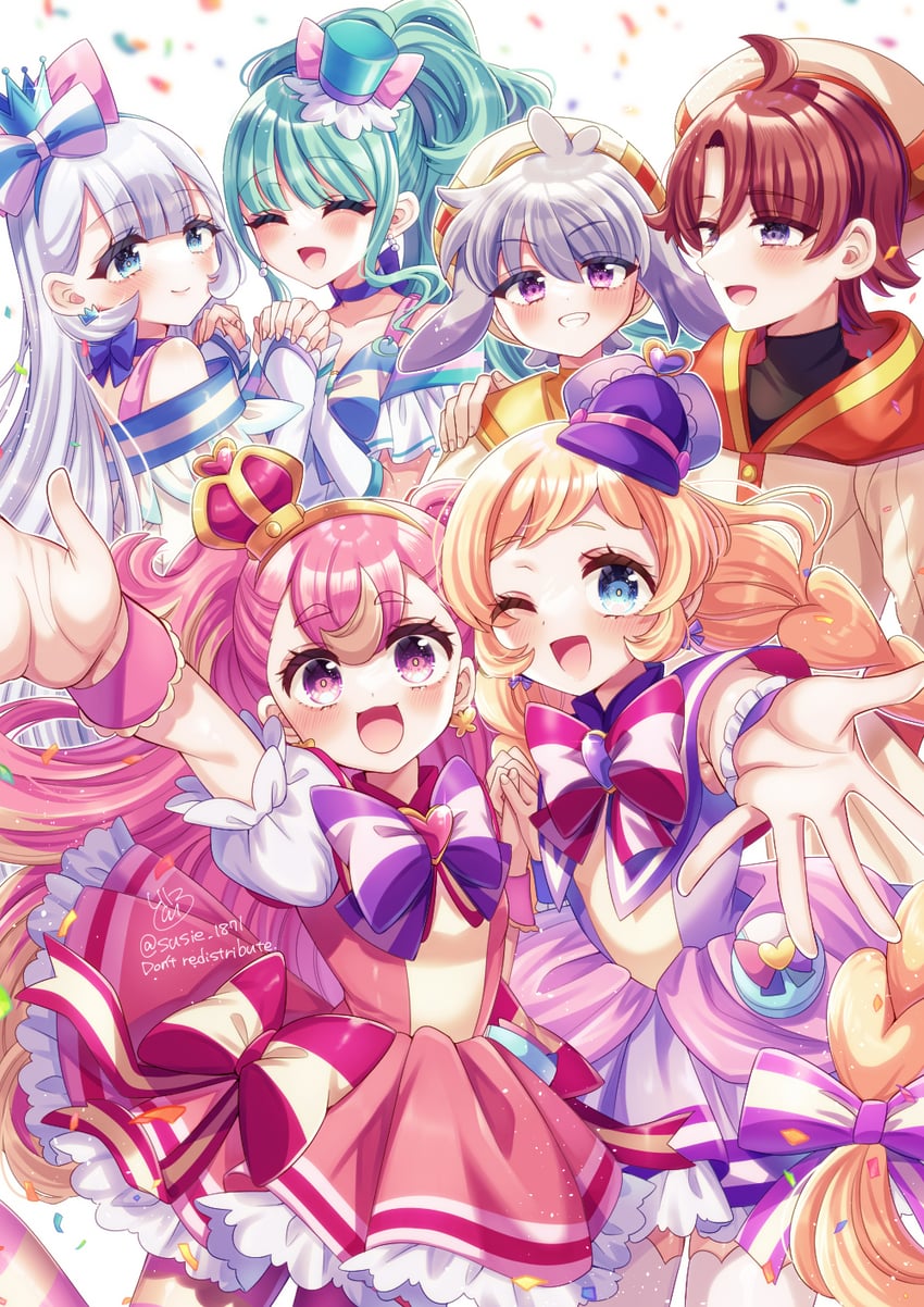 nekoyashiki yuki, inukai komugi, nekoyashiki mayu, inukai iroha, cure wonderful, and 5 more (precure and 1 more) drawn by doroshii