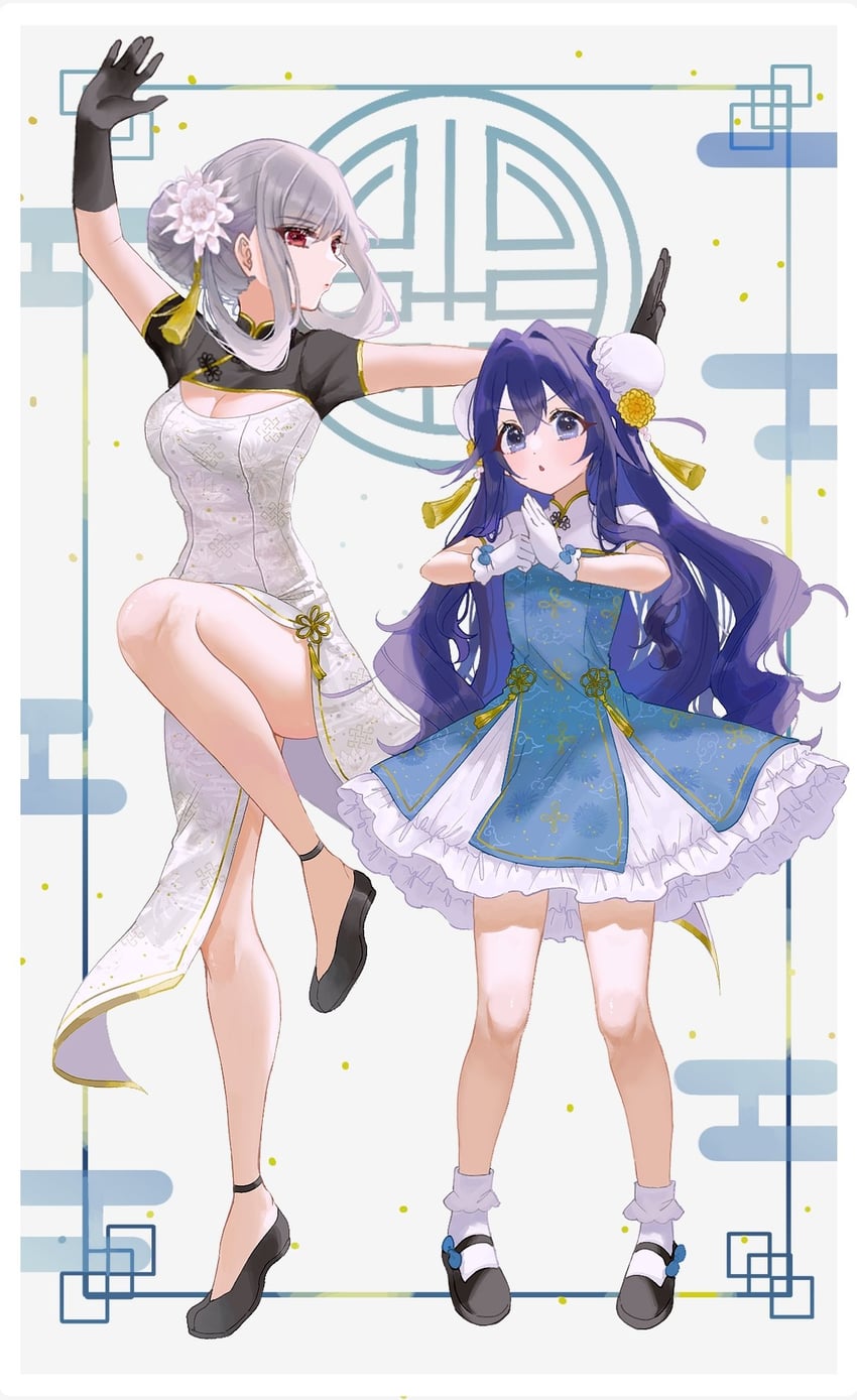 yoshimoto shizuka and eiai nano (kimi no koto ga dai dai dai dai daisuki na 100-nin no kanojo) drawn by awahuji_miyuki