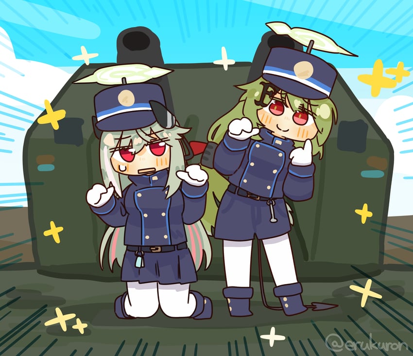 hikari, nozomi, mk48, and ltlx 7000 (blue archive and 1 more) drawn by lcron
