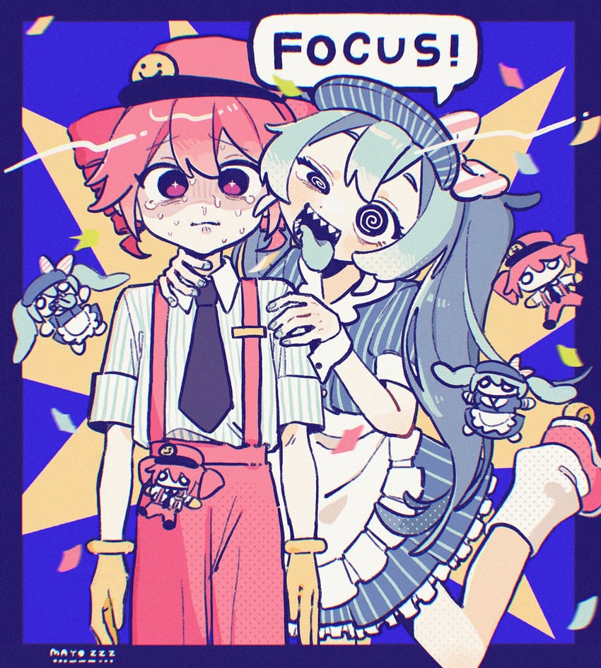 hatsune miku and kasane teto (vocaloid and 2 more) drawn by mayoi_zzz